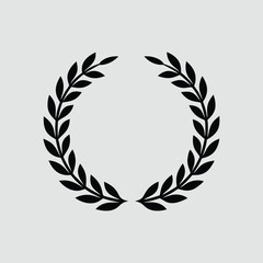 Obraz premium Simple Black Laurel Wreath Design Element