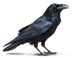 Fototapeta premium raven side profile glossy black feathers