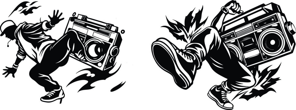 Sagoma Neon Boombox Anni 80 - Decorazione Party Retr&ograve; 177x73x177 Cm