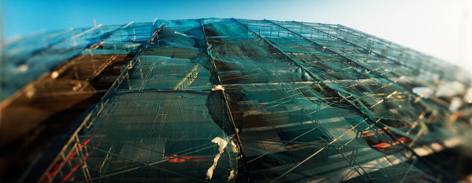 Panoramic view of building under construction