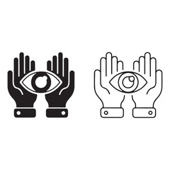 Guardian vision icon silhouette and outline