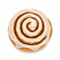 Fototapeta premium Delicious Cinnamon Roll on White Background A Sweet Treat Photography