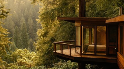 Secluded cabin with forest view