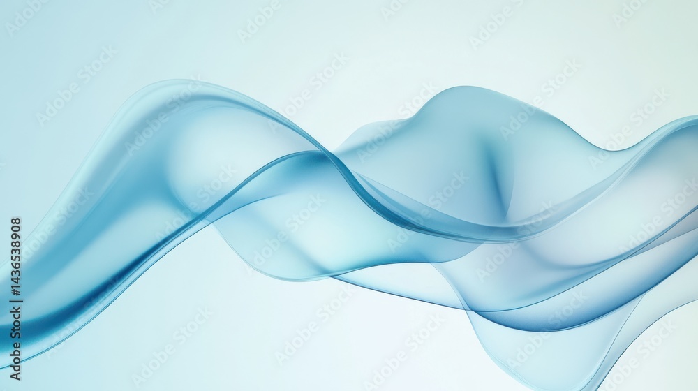 Fototapete Flowing blue ink and subtle gradients form a dreamy abstract backdrop. Suitable for contemporary art projects and calming visual designs...