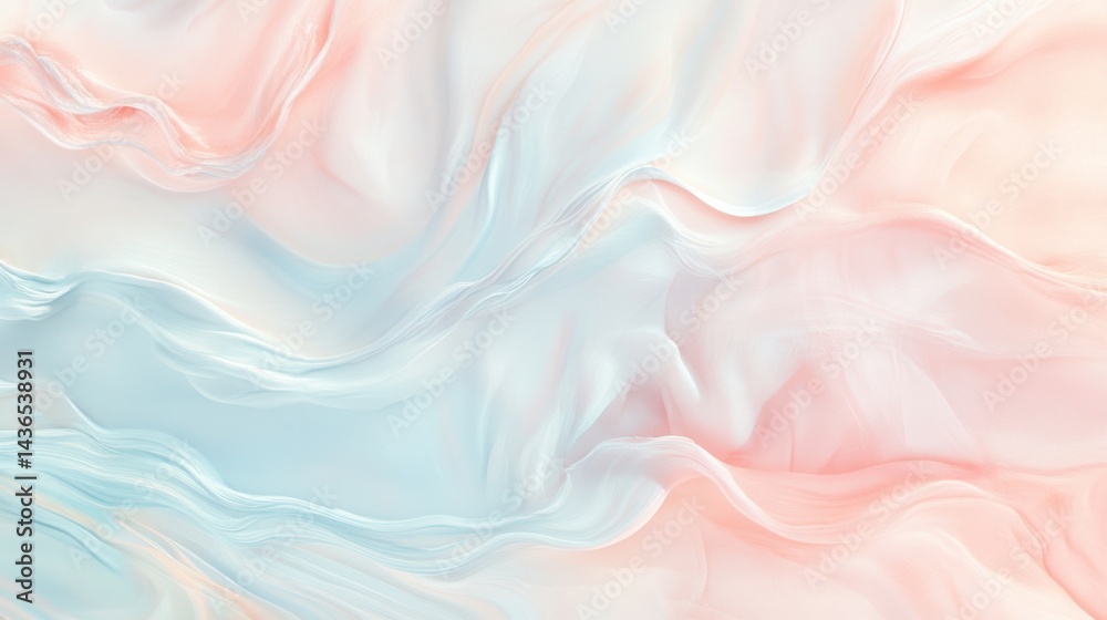 Poster Light and ethereal abstract background featuring soft pastel waves and delicate gradients. Perfect for calming visuals, spa ads, and creative projects.