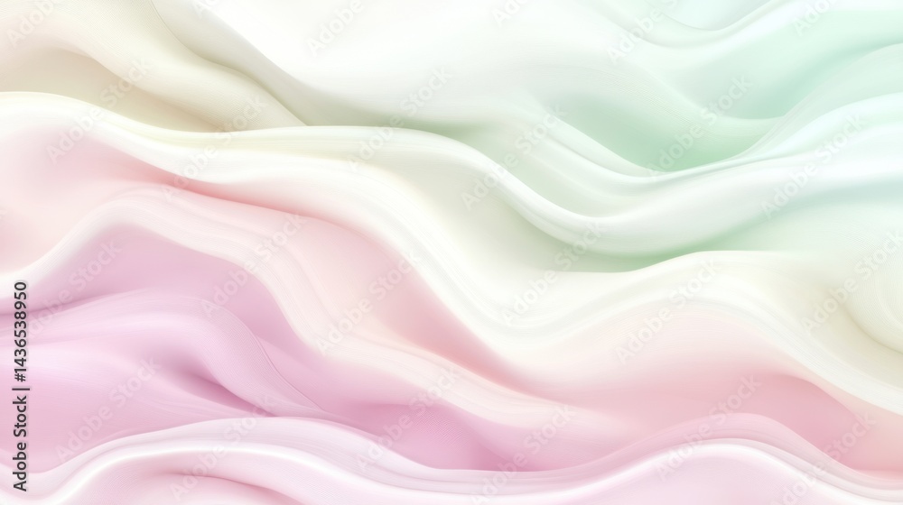 Poster Light and ethereal abstract background featuring soft pastel waves and delicate gradients. Perfect for calming visuals, spa ads, and creative projects.