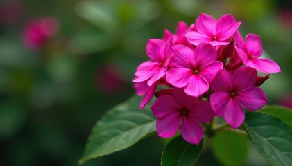 Fototapeta premium Bold fuchsia flower clusters, repeating motif , background, contemporary