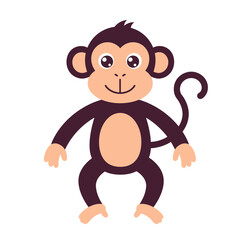 Creative Flat Vector Illustrations of Monkey: Minimalist, Modern, and Perfect for Pet-Themed Graphics.Charming Flat Vector Monkey Illustration: Playful, Minimal, and Versatile Cartoon Primate Design