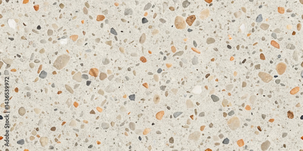 Poster A Seamless Texture Featuring a Composition of Small Pebbles Embedded in a Light Beige Matrix
