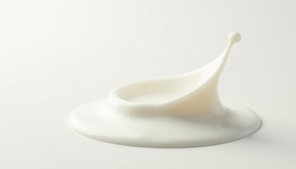 Single milk splash, creamy white texture, sharp focus , macro, culinary, isolated