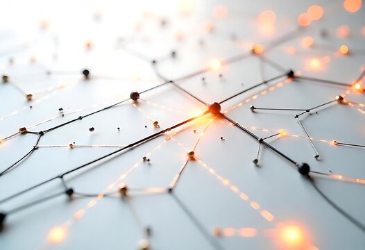 high-tech illustration of a circuit board where sleek black electric lines and pathways connect various components like microchips.