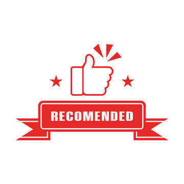recomended icon vector design with thumb up