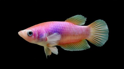 Fototapeta premium Colorful Tropical Fish Swimming Gracefully Against a Dark Background
