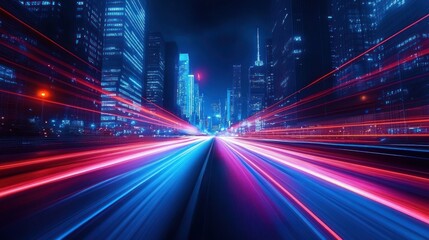 City Nightscape: Urban Speed and Light Trails