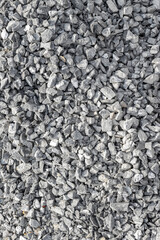 Close-up of grey gravel stones in natural formation