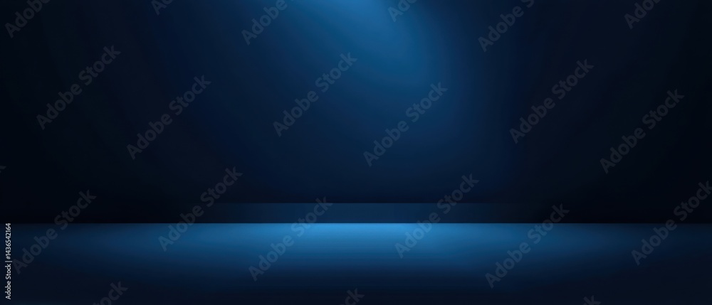 Wall mural abstract dark blue studio background with soft lighting and gradient effect for product showcase or 