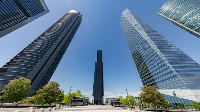 Timelapse of the madrid financial district 