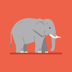 Creative Flat Vector Illustrations of Elephant: Minimalist, Modern, and Perfect for Pet-Themed Graphics.Charming Flat Vector Elephant Illustration: Playful, Minimal, and Versatile Cartoon Primate Desi