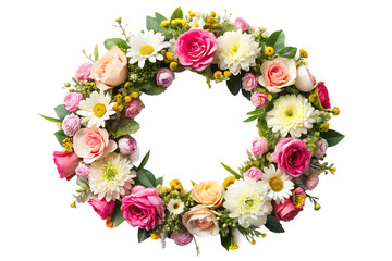 flower wreath isolated on white background PNG