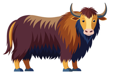 Yak Illustration on White Background.