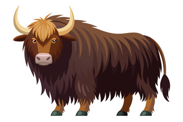 Yak Illustration on White Background.