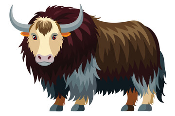 Yak Illustration on White Background.