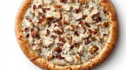 Chicken Bacon Ranch Pizza Overhead View of Savory Dish