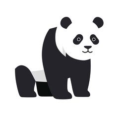 Creative Flat Vector Illustrations of panda: Minimalist, Modern, and Perfect for Pet-Themed Graphics.Charming Flat Vector panda Illustration: Playful, Minimal, and Versatile Cartoon Primate Design
