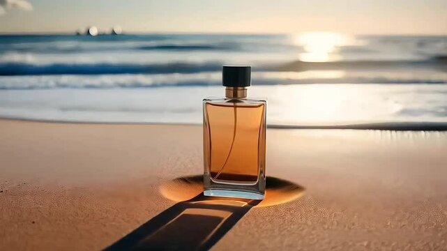 50ml Perfume Bottle on a Beach 4K Video 