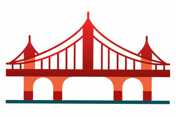 golden gate bridge in red and white