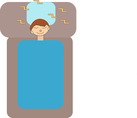 World Sleep Day, Deep Sleep, Mental Health, Sleeping Positions, Infographic, Sleep Icon, Bed Icon, Sleeping Boy, Cartoon Boy