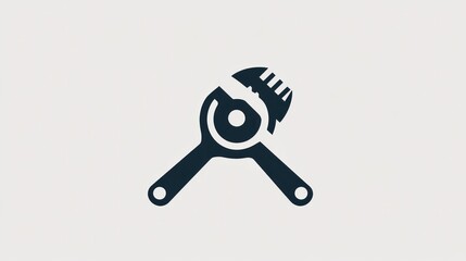 Wrench logo design on light gray