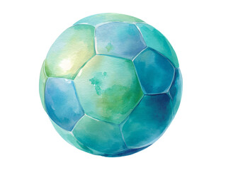 Fototapeta premium A blue and green soccer ball
