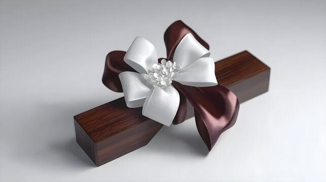 Elegant Wooden Gift Box Decorated with Stylish Bow