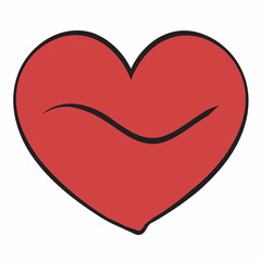 Heart drawn with red lipstick