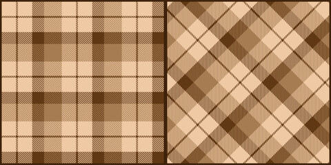 Gradient brown plaid seamless pattern vector. Background graphic tartan fashion design use for print, texture, cloth, fabric, flannel.