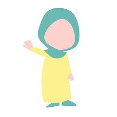 Playful cute litle girl vector illustration