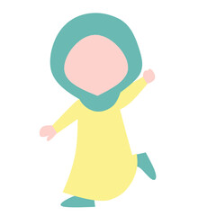 Playful cute litle girl vector illustration