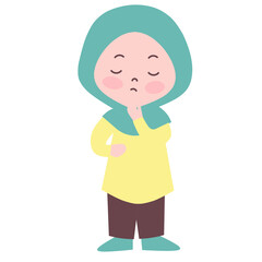 Playful cute little girl vector illustration