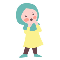 Playful cute little girl vector illustration