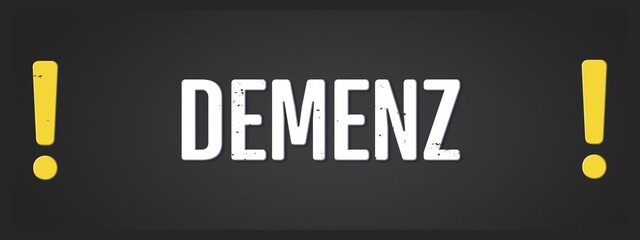 Demenz (dementia) - A blackboard illustration with white text.