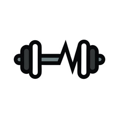 Illustrate A Modern Dumbbell Icon Combined With A Leaf