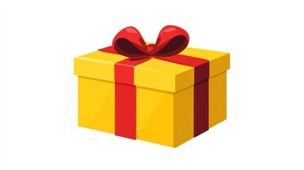 Obraz premium Yellow Gift Box Illustration