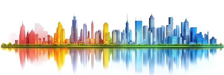 2d animation delhi downtown skyline