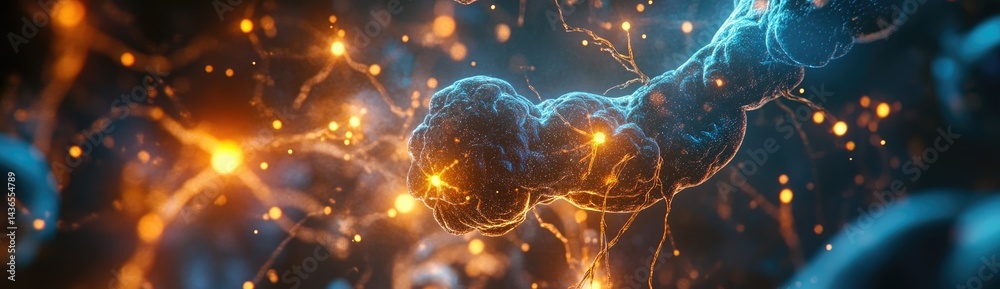 Poster abstract interconnected particles displaying complex energy interactions