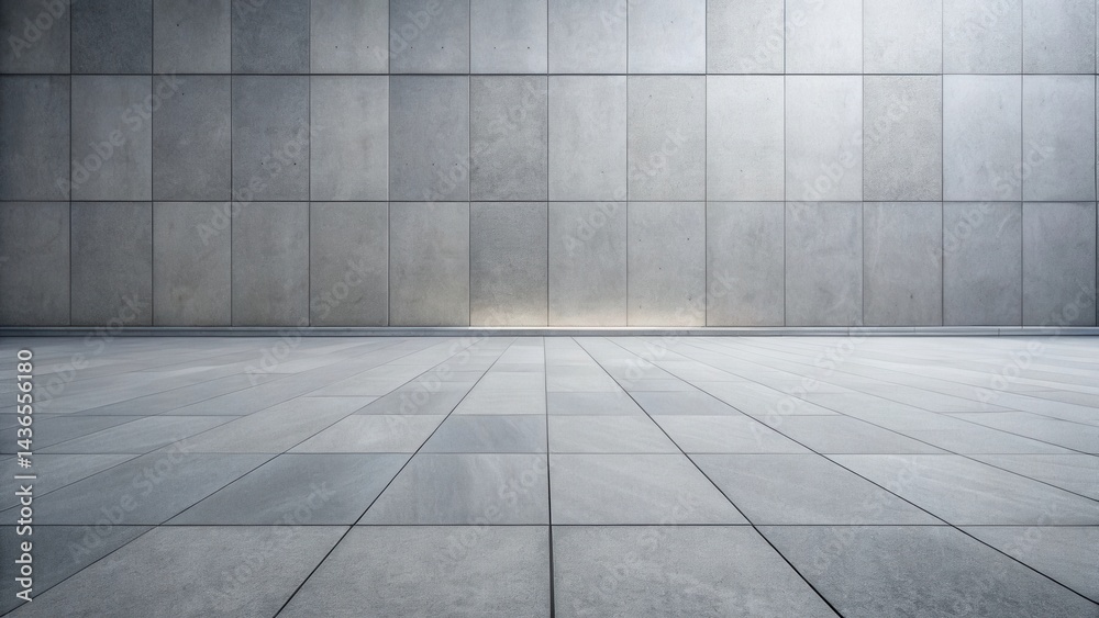 Poster modern architectural design empty space with grey stone wall and floor