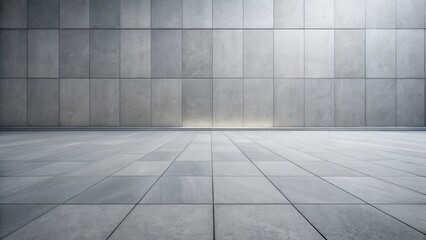 Modern Architectural Design Empty Space with Grey Stone Wall and Floor