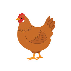 Creative Flat Vector Illustrations of Hen: Minimalist, Modern, and Perfect for Pet-Themed Graphics.Charming Flat Vector Hen Illustration: Playful, Minimal, and Versatile Cartoon Primate Design
