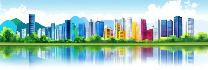 2d vector sao paulo brazil downtown skyline 