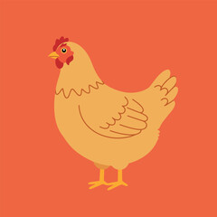 Creative Flat Vector Illustrations of Hen: Minimalist, Modern, and Perfect for Pet-Themed Graphics.Charming Flat Vector Hen Illustration: Playful, Minimal, and Versatile Cartoon Primate Design
